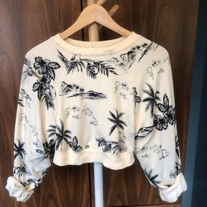 Free People Poppy Aloha Crop sweatshirt small